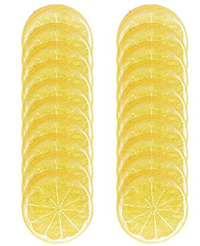 20pcs Fake Fruit Home House Kitchen Party Decoration Faux Fruit Props(Simulation Yellow Lemon Slices)