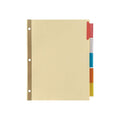 Staples Large Tab Insertable Paper Dividers, Assorted Color 5 Tab, Buff (13485/11109)