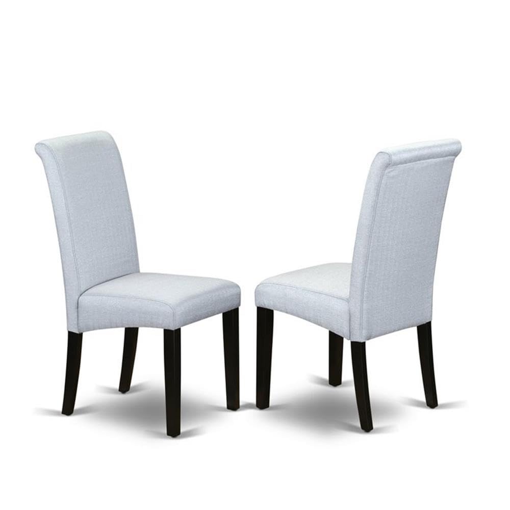 East West Furniture Weba5-Blk-05 5 Piece Modern Dining Table Set Includes A Rectangle Wooden Table With Butterfly Leaf And 4 Grey Linen Fabric Parsons Dining Chairs, 42X60 Inch, Black