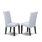 East West Furniture Weba5-Blk-05 5 Piece Modern Dining Table Set Includes A Rectangle Wooden Table With Butterfly Leaf And 4 Grey Linen Fabric Parsons Dining Chairs, 42X60 Inch, Black