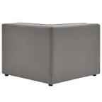 Modway Mingle Vegan Leather Sectional Sofa Corner Chair in Gray