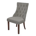 Single Dining Chair in Dark Gray Linen