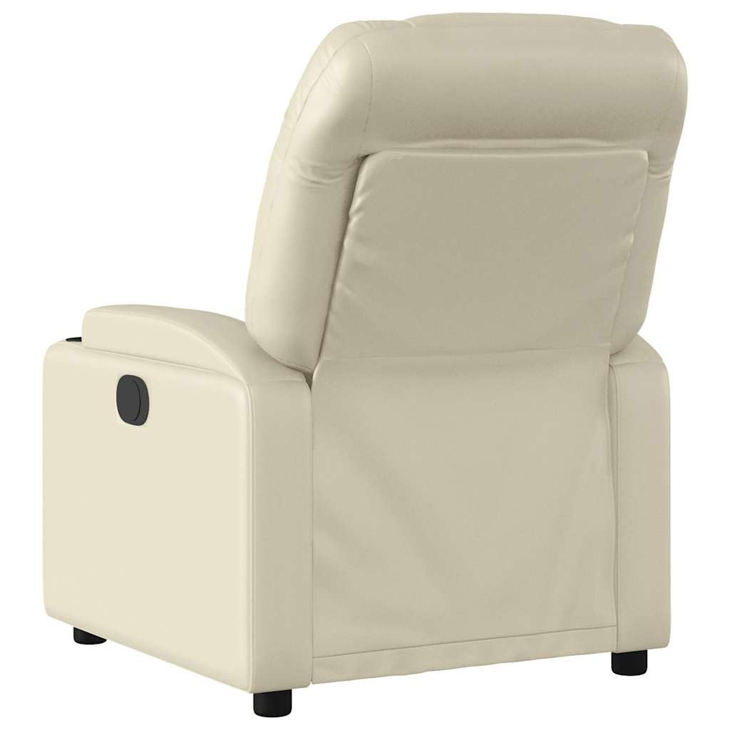 vidaXL Massage Recliner Chair – Black Faux Leather, 6-Point Vibration Massage, Manual Recline, Cup Holders, Side Pocket, Ergonomic Design for Living Room/Office/Bedroom