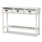 Baxton Studio Garvey French Provincial White Finished Wood 3-Drawer Entryway Console Table White/Wood