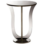 Baxton Studio Mirrored Accent Side Table - Modern Glam, 22.875" x 22.875" x 30.375", Metallic, Glass, Model RS1242