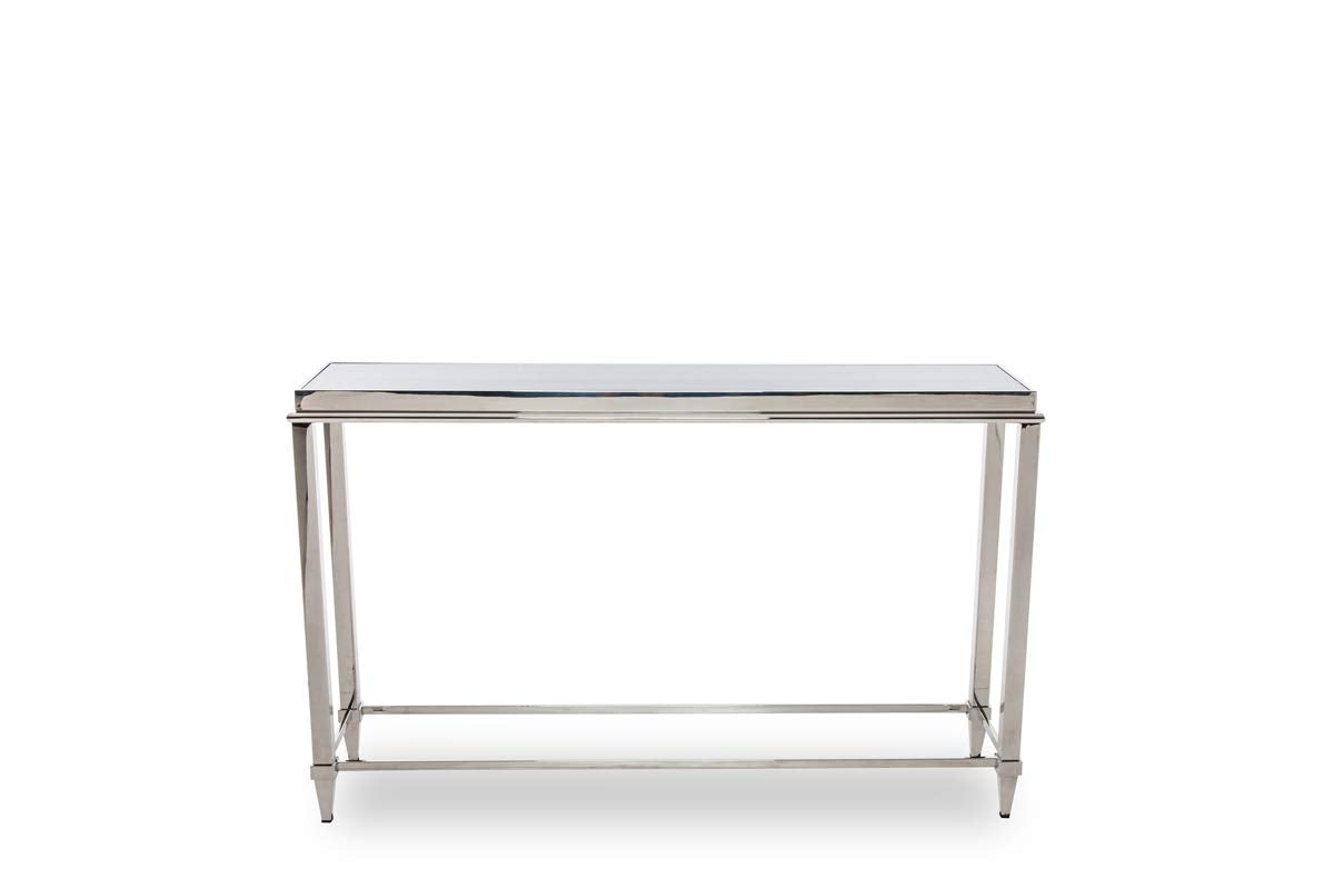HomeRoots Furniture Modern Glass & Stainless Steel Console Table (283430)