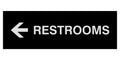 Signs Bylita Basic Restrooms Left Arrow Directional Wall Or Door Sign (Black/Silver) - Medium (1 Pack)
