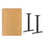 Flash Furniture Graniss 30'' X 42'' Rectangular Natural Laminate Table Top With 5'' X 22'' Table Height Bases