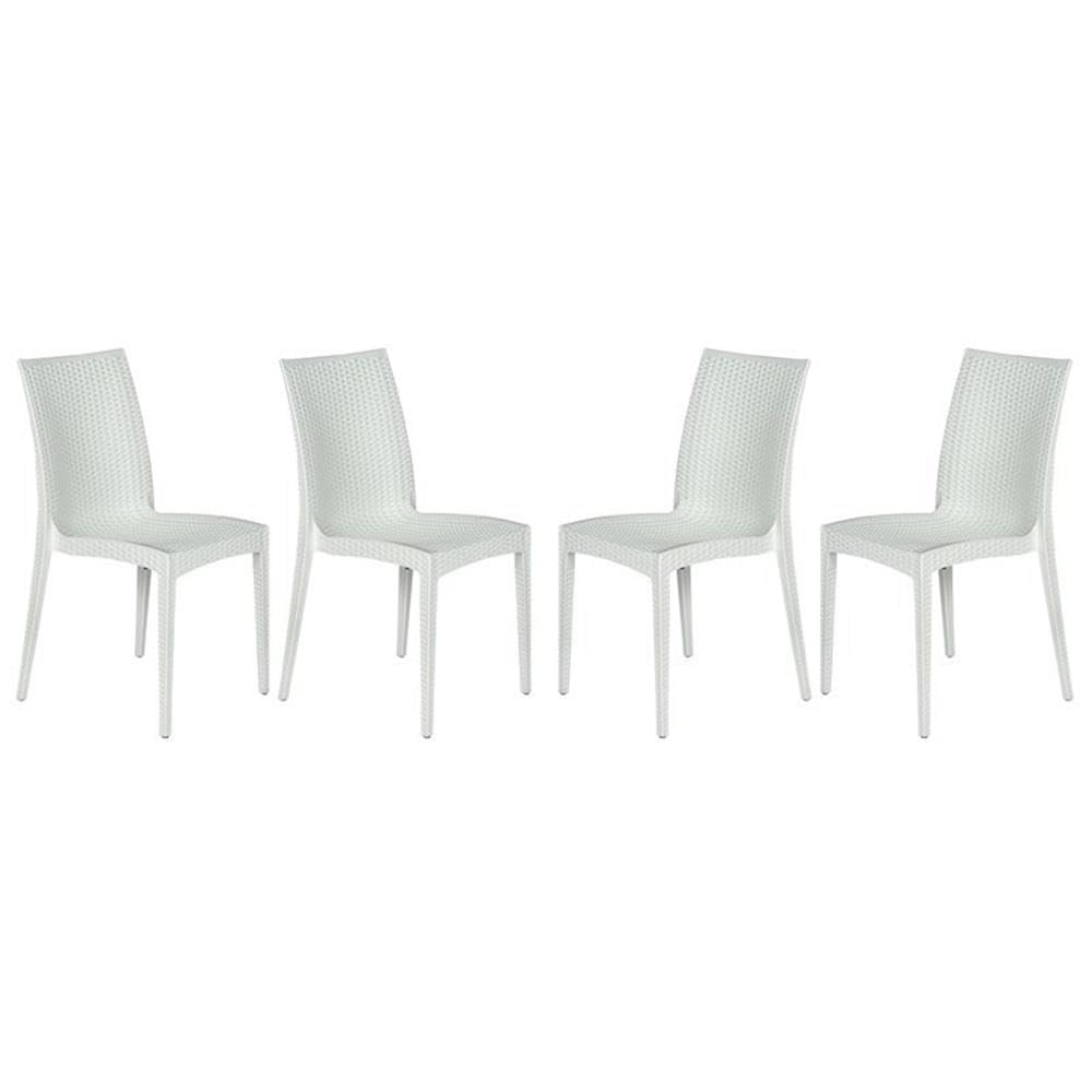 Weave Mace Indoor/Outdoor Dining Chair (Armless), Set of 4