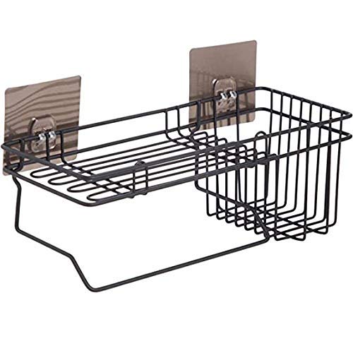 SVK DREAM Rustproof Metal Shower Caddy No Drilling Storage Organiser Self Adhesive Basket for Bathroom/Kitchen Shelf, 32.9 x 13.