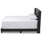 Baxton Studio Lisette Modern and Contemporary Charcoal Grey Fabric Upholstered Queen Size Bed
