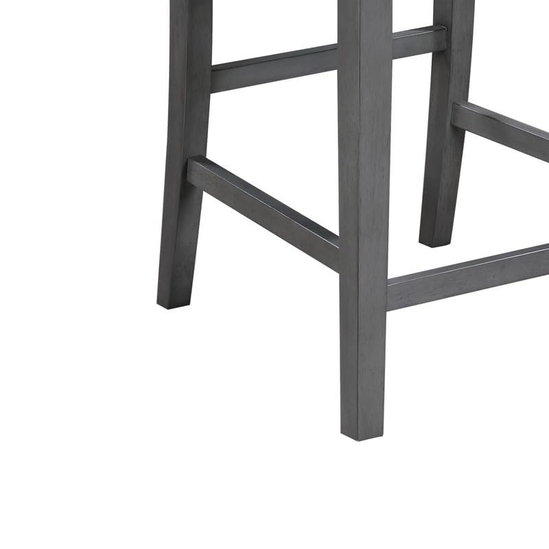 LILOLA LIVING Graham Set of 2 Gray Finish Upholstered Seat Counter Height Chair
