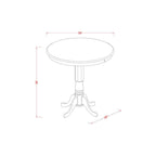 East West Furniture JACH3-BLK-W 3 Piece Kitchen Counter Height Dining Table Set Contains a Round Pub Table with Pedestal and 2 Dining Room Chairs, 36x36 Inch, Black & Cherry