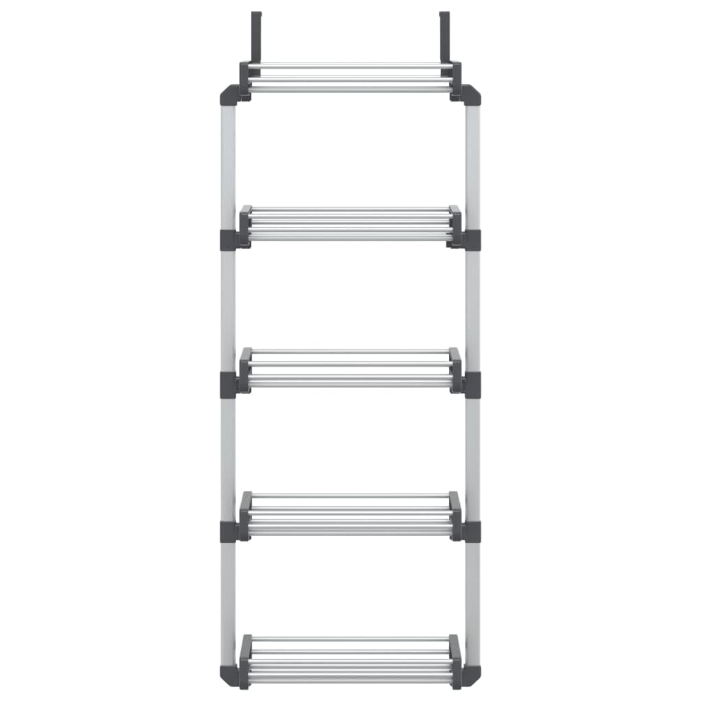 vidaXL Over-The-Door Organizer - 5-Shelf Storage Unit - Versatile Aluminum Structure Applicable to Kitchen, Bedroom, Bathroom - Silver 20.5"x7.9"x53.1" Size