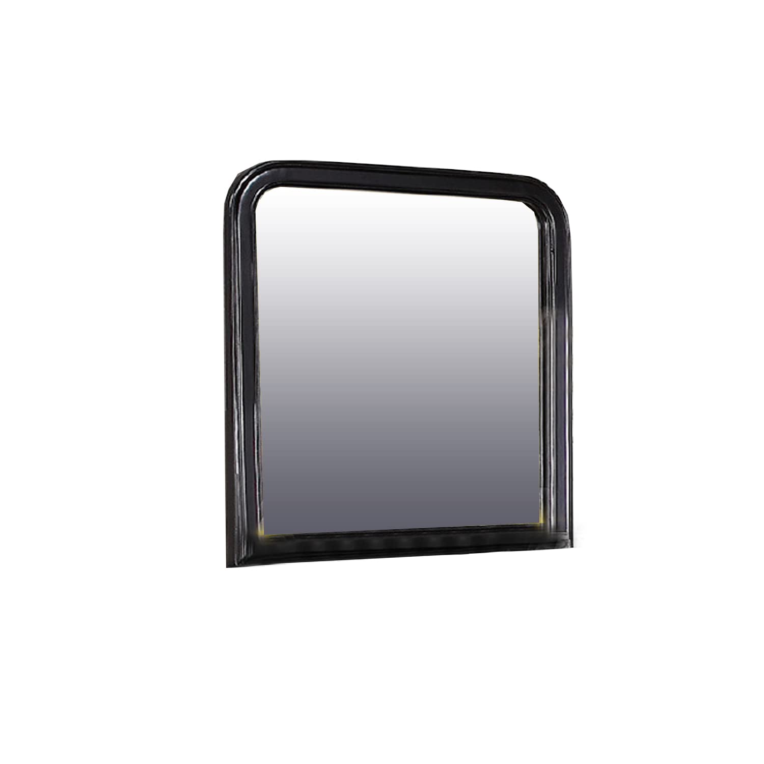 Benjara Polyresin Mirror With Solid Frame, Black