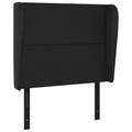 Vidaxl Headboard, Upholstered Headboard For Bed Home, Bed Headboard With Ears, Bedroom Furniture, Black 40.6"X9.1"X46.5"/50.4" Faux Leather