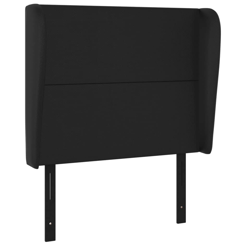 Vidaxl Headboard, Upholstered Headboard For Bed Home, Bed Headboard With Ears, Bedroom Furniture, Black 40.6"X9.1"X46.5"/50.4" Faux Leather