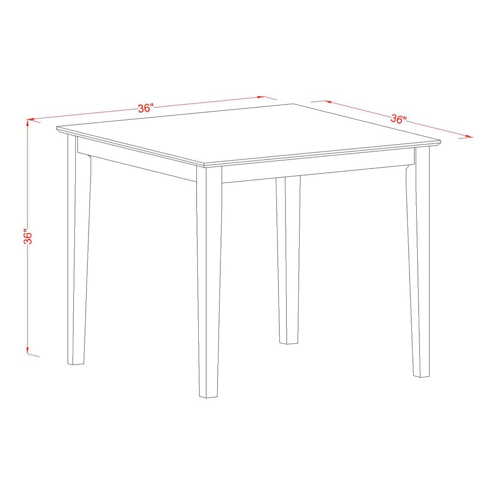 East West Furniture VNT-WHI-T Square Counter Height Dining Table for Small Spaces, Buttermilk Cherry