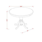 East West Furniture Amt-Anb-Tp Antique Modern Dining Table - A Round Kitchen Table Top With Pedestal Base, 36X36 Inch, Multi-Color