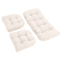 Blazing Needles, L.P. Twill Rounded Back Indoor Settee Cushion Set, 42' By 19', Eggshell, 3 Count