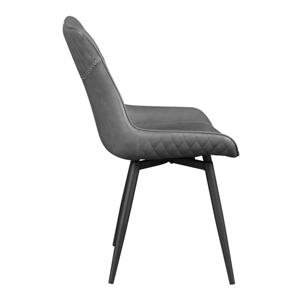 Coaster Furniture Solid Back Upholstered Grey and Black (Set of 2) Side Chair 110272