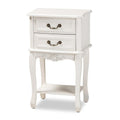 Baxton Studio Gabrielle Traditional French Country Provincial White-Finished 2-Drawer Wood Nightstand