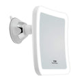 JiBen Square LED Lighted 10X Magnifying Makeup Mirror, Power Locking Suction Cup, Bright Diffused Light and 360 Degree Rotating 