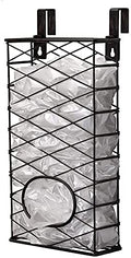 Indian Decor. 383325 Over Door Plastic Bag Holder/Kitchen Space Saver/Kitchen Storage Organizer  BlackMetal (Black)