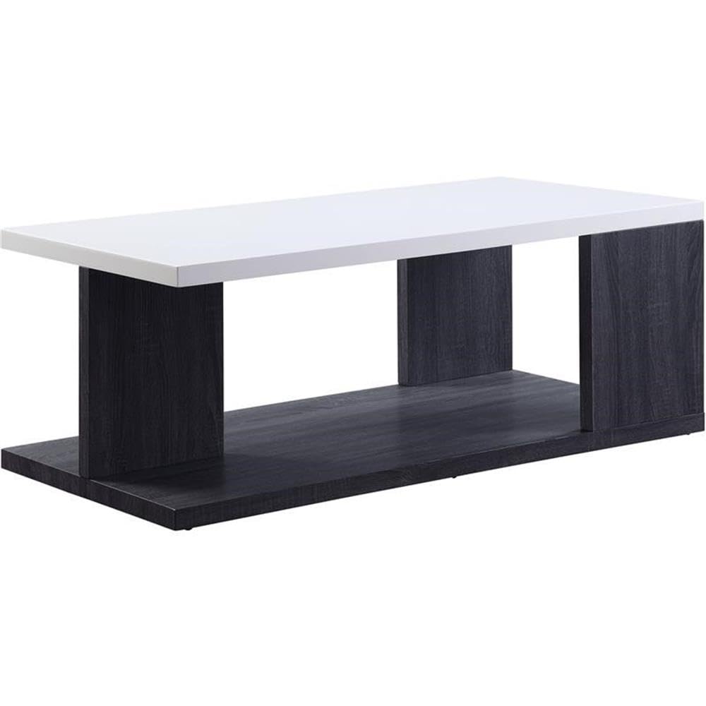 Acme Pancho Coffee Table in Gray and White High Gloss