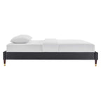 Modway Harlow 79" King Performance Velvet Platform Bed Frame In Charcoal