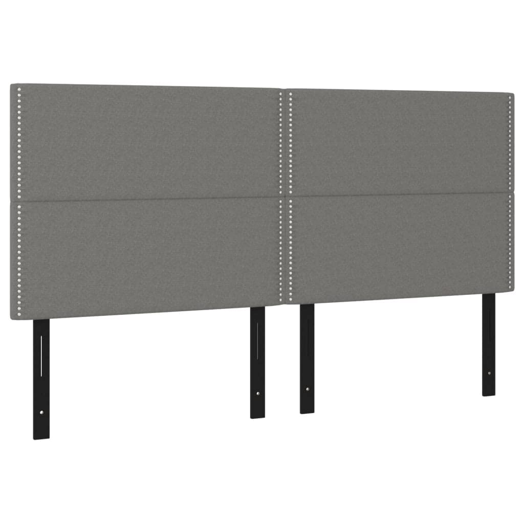 Vidaxl Headboard 4 Pcs, Upholstered Headboard For Bed Home, Bed Headboard With Wooden Leg, Bedroom Furniture, Dark Gray 31.5"X2"X30.7"/34.6" Fabric