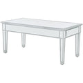 Elegant Decor Reflexion 40" Modern Mirrored Coffee Table in Antique Silver