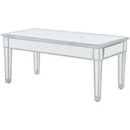 Elegant Decor Reflexion 40" Modern Mirrored Coffee Table in Antique Silver