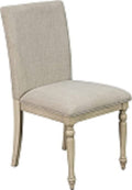 Martha Stewart Fiona Classic Upholstered Accent Dining Chairs Set of 2, Padded Seat Cushion/Back, Solid Wood Frame and Turned Le