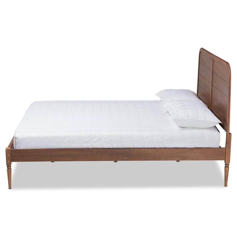 Baxton Studio Kassidy Classic and Traditional Walnut Brown Finished Wood Queen Size Platform Bed