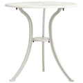 vidaXL Cast Aluminum Patio Table - Sturdy Outdoor Table with Umbrella Hole - White, Round, Easy Assembly, 24.4x25.6