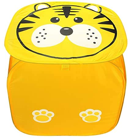 MUREN Cartoon Animal Clothes Storage Box Large Laundry Basket Laundry Bag Toy Storage Basket (Yellow Tiger)