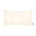 Brawarm Cream Leather Throw Pillow 12 X 20 Inches, Faux Leather Pillow Cover With Piping, Hand Stitched Leather Decorative Lumba