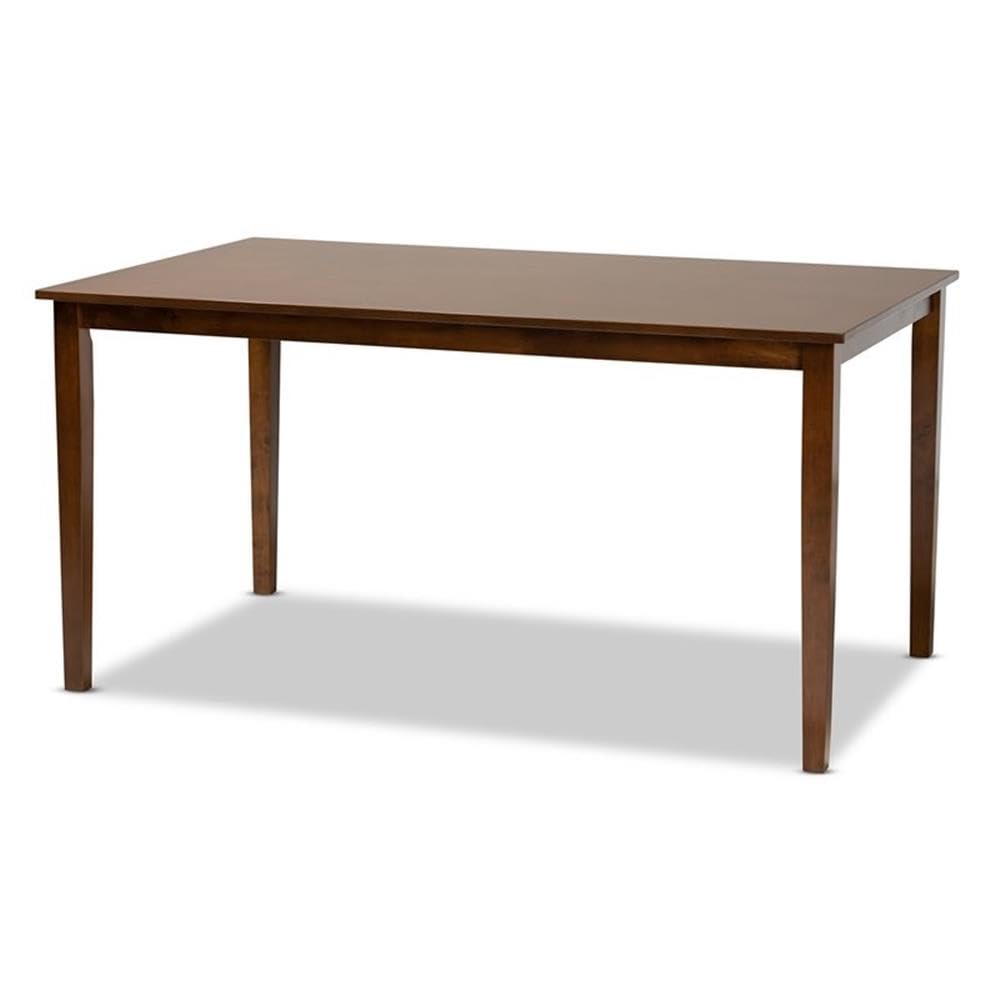 Baxton Studio Augustine Modern and Contemporary Grey Fabric Upholstered and Walnut Brown Finished Wood 7-Piece Dining Set