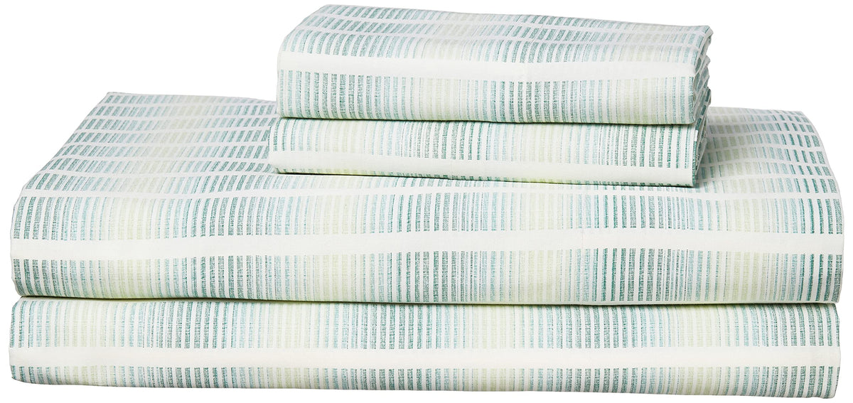 Tommy Bahama - Queen Sheets, Cotton Percale Bedding Set, Crisp & Cool, Stylish Home Decor (Off The Grid Green, Queen)
