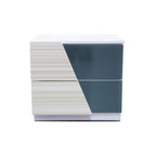 Best Master Manchester 2-Drawer Poplar Wood Bedroom Nightstand In Zebra/White