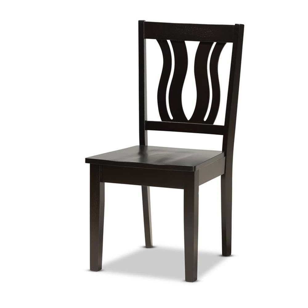 Baxton Studio Elodia Modern and Contemporary Transitional Dark Brown Finished Wood 5-Piece Dining Set
