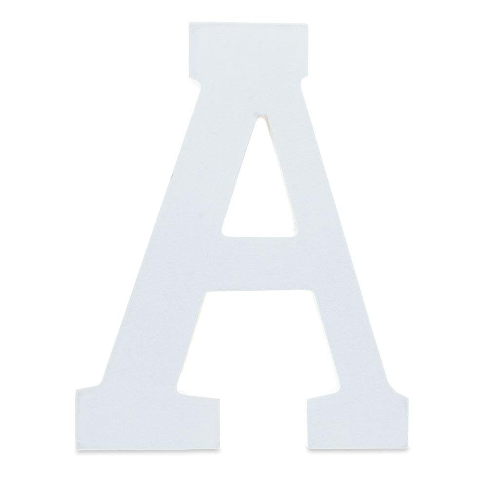 Courier Font White Color Wooden Letter A (6 Inches)