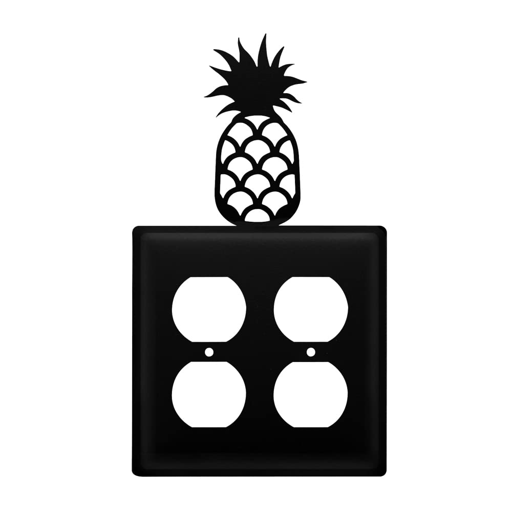 Village Wrought Iron Pineapple Double Outlet Cover