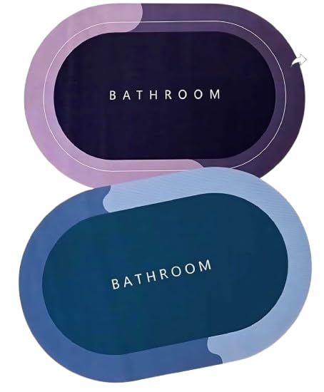 Super Absorbent Bathroom Floor Mat Set of 2 Quick Dry NonSlip Bath Mat for Home | AntiSkid Diatom Mud Door Mat for Kitchen, E