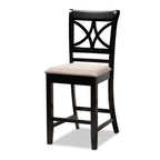 Baxton Studio Chandler Sand Upholstered Espresso Finished Wood 5-Piece Pub Set