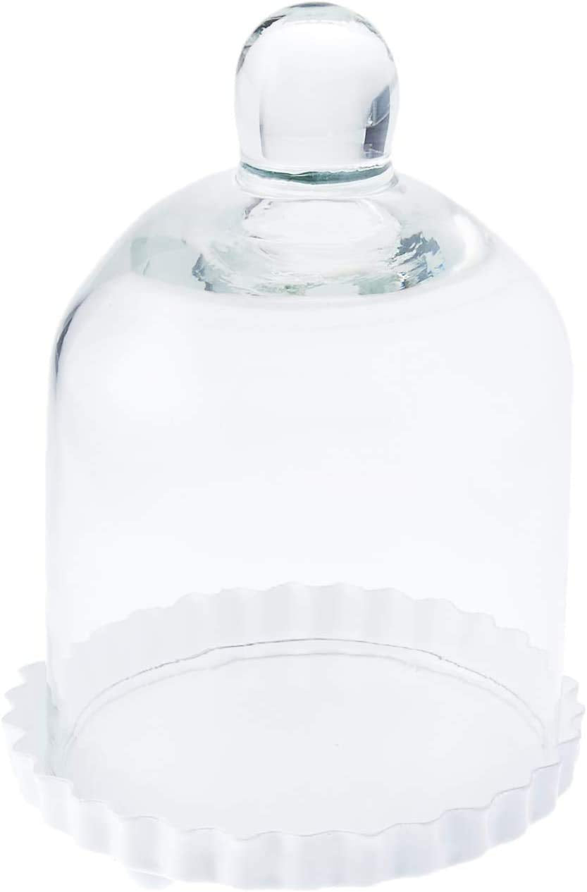 Weddingstar Inc. Mini W/White Base Glass Bell Jar, 3 x 3 x 4 H