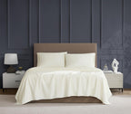 Linen Closet Luxury Cotton 600 Thread Count Performance Cotton 3-Piece Sheet Set, Twin, Ivory