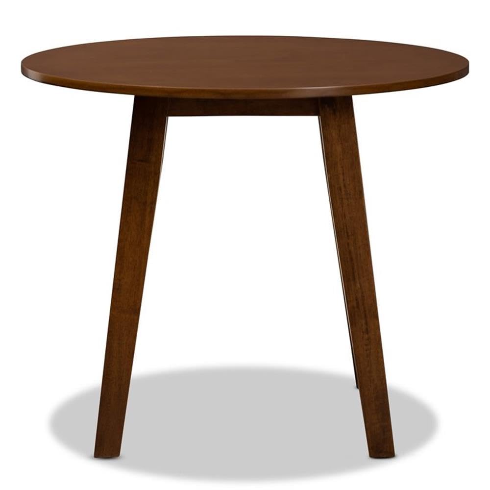 Baxton Studio Ela Walnut Finished 35-Inch-Wide Round Wood Dining Table