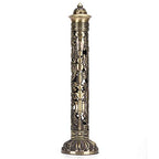 Incense Stick Bronze Tone Dragon Phoenix Pattern Incense Stick Holder Vertical Incense Stand with Catcher for Home Decor Birthda